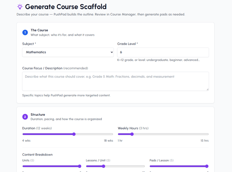 Course Scaffold